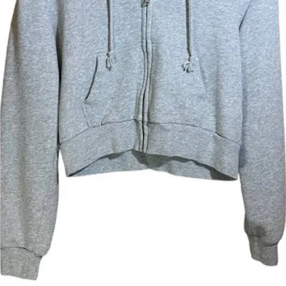 Brandy Melville cropped gray zip hoodie